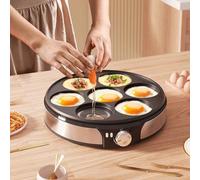 Padella per frittata a 7 fori, multi-sezione per cucinare uova e hamburger per 2-4 persone, riscaldamento rapido, ideale per cucinare tutti i giorni