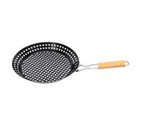 Padella per griglia in acciaio inossidabile Sunicon con manico rimovibile, perfetta per barbecue, frutti di mare e verdure - Accessorio per campeggio all'aperto e zaino in spalla