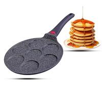 Padella per occhi con diametro di 27 cm, per 4/7 uova, per crepe a gas, per induzione, con rivestimento antiaderente (7 - Fix)