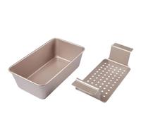Padella per pagnotta con vassoio di scarico, 22,9 x 12,7 cm, antiaderente, per cuocere il pane con filtro, da forno sicuri per lavastoviglie, utensili da forno per uso alimentare per cuocere