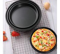 Padella per pizza rotonda nera di 6/7/8/9 pollici, teglia rotonda per cottura per uso casalingo e commerciale, stampo per torte, teglia per torte, teglia antiaderente solo per uso in forno Teglia per