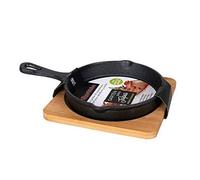 PADELLA per tapas aperitivo in FERRO con base bambù cucina forno festa Quttin