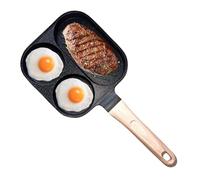 Padella per Uova | Padella Divisa Antiaderente per Cucinare | Tegame con 3 Scomparti per Induzione Elettrica Cucina | Omelette Pancake Hamburger Bacon