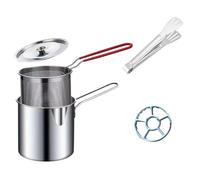 Padella professionale in acciaio inox 304 Con colino stili giapponesi friggitrice in miniatura per le cucine familiari utilizzare friggitrice con setaccio NET