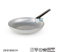 PADELLA PROFESSIONALE IN ALLUMINIO DIAM. CM 36X6,5 H CON MANICO IN ACCIAIO
