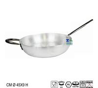 PADELLA PROFESSIONALE IN ALLUMINIO DIAM. CM 45X9 H CON MANICO IN ACCIAIO