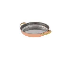 Padella rame, Tegame in rame con maniglie - in rame e ottone, 22cm