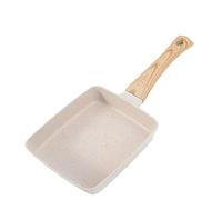 Padella rettangolare for frittata giapponese con manico antiscottatura staccabile for tutti i fornelli(White)