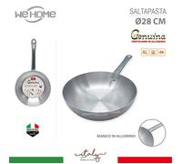 Padella saltapasta in alluminio puro professionale D. 28/32 cm Made in Italy