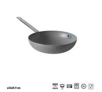 PADELLA SALTAPASTA IN ALLUMINIO STONE LINE ANTIADERENTE EFF. PIETRA D.36xH.9