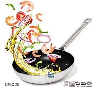 PADELLA SALTAPASTA VULCANO DIAM. CM 28 ALLUMINIO ANTIADERENTE CON MANICO INOX