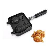 Padella Taiyaki, Padella Doppia Per Pancake Giapponesi a Forma di Pesce, Stampo Per Pancake Doppia a Forma di Pesce, Macchina Per Torta Waffle a Forma di Pesce Per Dessert di Cucina Fai da Te in Casa