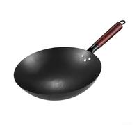Padella wok in ghisa, 30 cm, 32 cm, 34 cm, 36 cm, per uso domestico, wok in ghisa non rivestita per induzione, gas, tutti i piani cottura (30 cm)