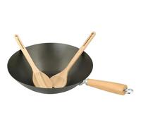 Padella Wok in Ghisa per Barbecue Campignaz 36 cm Manico in Legno