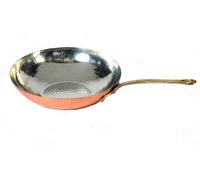 Padella WOK in Rame CHEF CUCINA saltapasta con manico in ottone professionale