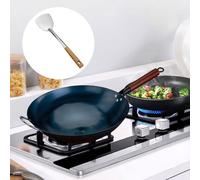 Padella Wok per Cottura Saltare Cottura Wok Generale con Spatola Wok Fondo