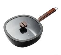 Padella wok quadrata martellata, con struttura in ferro e titanio per un riscaldamento rapido e uniforme, con rivestimento non rivestito per sostenere una cottura sana (28 cm)