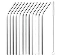 PADERNO 41490-01 Cannucce Curve con scovolino, Acciaio Inox, 12 pezzi