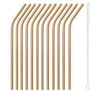 PADERNO 41490C01 Cannucce Curve con Scovolino Inox, Rame, Acciaio x12