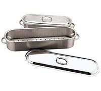 Paderno 41964-60, Pesciera con Griglia e Coperchio, 61 cm, Acciaio Inox