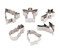 Paderno 47387-01 Set 6 Pezzi Tagliapasta Natale, Acciaio Inox