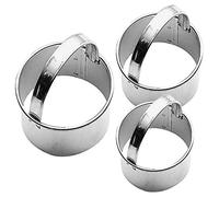 Paderno 47414-03 Set 3 Pezzi Cerchio Liscio Cm 6-7-8, Acciaio Inox