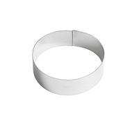 Paderno Anello Pasticceria per Mousse, con Bordo Alto, Adatto al Congelamento e al Forno, Lavabile in Lavastoviglie, in Acciaio Inox, Diametro 14 cm