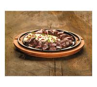 Paderno Lava Piatto pizza ghisa smaltata supporto legno mantiene il caldo