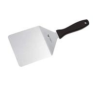 Paderno - Spatola Rettangolare in Acciaio Inox 18/10 per Hamburger, Griglia e Piastra, Manico in Polipropilene Nero - Lunghezza 19 cm