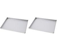 Paderno Teglia Rettangolare per Torte, Biscotti, Pizze e Focacce in Alluminato, Cottura Rapida e Uniforme, Altezza 3 cm, Dimensioni 40x30 cm (Confezione da 2)