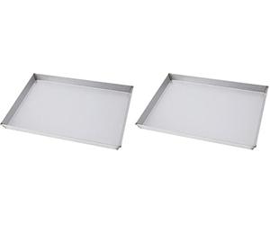 Paderno Teglia Rettangolare per Torte, Biscotti, Pizze e Focacce in Alluminato, Cottura Rapida e Uniforme, Altezza 3 cm, Dimensioni 40x30 cm (Confezione da 2)