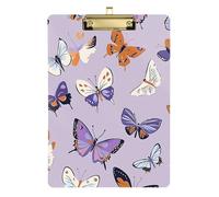 Padfolio Donne Appunti Acrilico Carino per Calcio Softball Coaching Dimensioni 9 x 12 Viola Farfalla