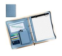 Padfolio per gli uomini, Supporto per blocco note in pelle, business curriculum legale portafoglio, portafoglio organizer in pelle con cerniera, Business Legal Resume Pad co, Blu, Consulte la