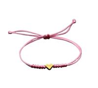 PADGCNOR Braccialetti Intrecciati In Corda Bracciale semplice con cuore d'amore Braccialetti intrecciati catena in corda nera a più colori rosa rosso nero Accessori for ragazze(52)