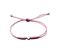 PADGCNOR Braccialetti Intrecciati In Corda Bracciale semplice con cuore d'amore Braccialetti intrecciati catena in corda nera a più colori rosa rosso nero Accessori for ragazze(43 EU)