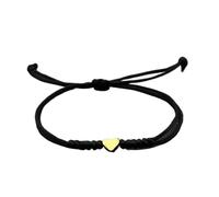PADGCNOR Braccialetti Intrecciati In Corda Bracciale semplice con cuore d'amore Braccialetti intrecciati catena in corda nera a più colori rosa rosso nero Accessori for ragazze(48 EU)