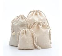 PADGCNOR Sacchetti di Cotone e Lino per Caramelle Borse con Coulisse in Cotone Piccola Grande Confezione Regalo for Caramelle Confezione di Gioielli Custodia Riutilizzabile Tascabile(17x23cm)