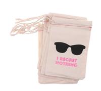 PADGCNOR Sacchetti di Cotone e Lino per Caramelle Non rimpiango Niente Borse in Mussola di Cotone Kit Post-sbornia Borsa da Festa