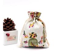 PADGCNOR Sacchetti di Cotone e Lino per Caramelle Sacchetti in Cotone con Disegni Multipli Bomboniere Borsa Regalo in Lino Coulisse in Mussola for imballaggio Regali Boutique(A23)