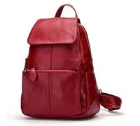 PADGCNOR Zaino da donna in vera pelle, grande, da viaggio, for la scuola, da giorno, for signore, blu, grigio, beige, rosso(Dark Red)