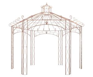 Padiglione da Giardino Marrone Anticato 4 m in Ferro