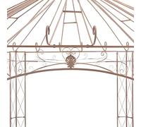 Padiglione Da Giardino Marrone Anticato 4 M In Ferro Battuto | Per Piante Rampicanti, Design Ad Arco Vintage, Base Stabile Per Rose, 400 X 400 X 352 Cm