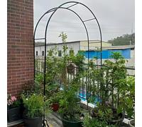 Padiglione da giardino romantico con arco di rose for piante rampicanti e verdure(Black,2.3 * 2.5m)