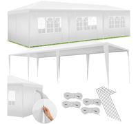 Padiglione Elasa 9 x 3 m Tenda Impermeabile Protezione UV 8 pezzi laterali