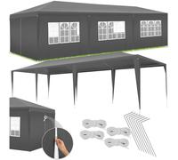 Padiglione Elasa 9 x 3 m Tenda Impermeabile Protezione UV 8 pezzi laterali