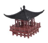 Padiglione Vintage Cinese in Plastico Marrone per Diorami e Tavolo | Stile Tradizionale Retrò, Uso Interno ed Esterno, per Bonsai e Vetrine da Ufficio