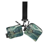 Padiglioni e montagne e fiumi portamonete da donna porta carte sottile portatile porta soldi con tasca con cerniera per le signore 2 pezzi, Padiglioni e montagne e fiumi, 1 size, Casual