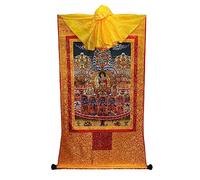 Padmasambhava Tibetan Thangka Arazzo fatto a mano buddista Thangka Broccato per Zen Home Decor Meditazione (Color : Gold, Size : S)