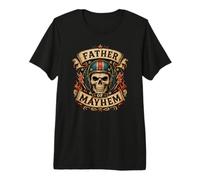 Padre del Caos Biker Dad Skull Rider Motorcycle Daddy Maglietta Premium