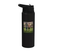 PADRE E FIGLIO AMORE PER IL CALCIO IN BRASILE Stainless Steel Insulated Water Bottle